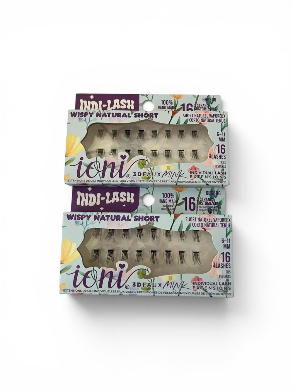Ioni Indi-Lash Wispy Natural Short Individual False Lashes - Black